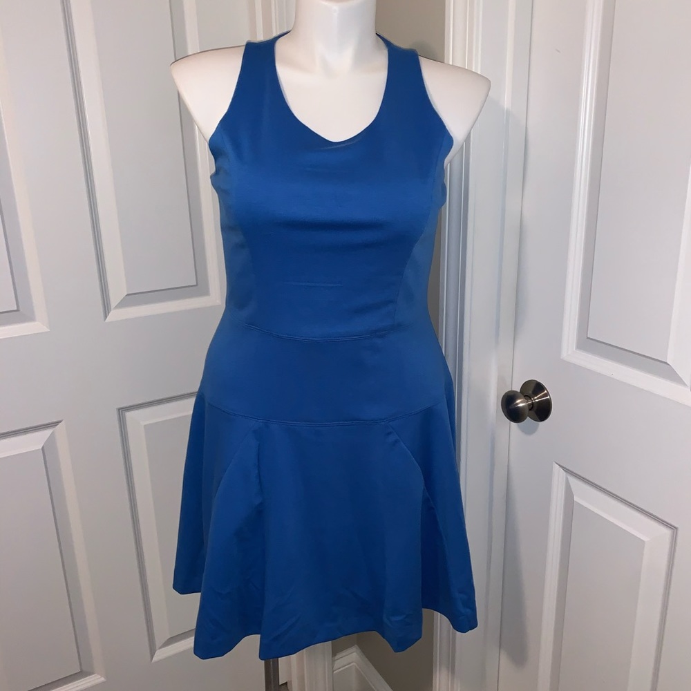 Banana Republic Factory Blue Sleeveless Fit-and-Flare Dress